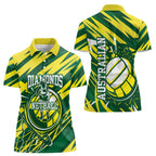 Australian Diamonds Netball Women Polo Shirt Sharp Abstract Slash Pattern With Netball Graphic Art