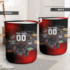 Personalised Panthers 60th Anniversary Laundry Basket Aboriginal Indigenous Dot Art - Halftone Pattern 1967-2026