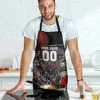 Personalised Panthers 60th Anniversary Apron Aboriginal Indigenous Dot Art - Halftone Pattern 1967-2026