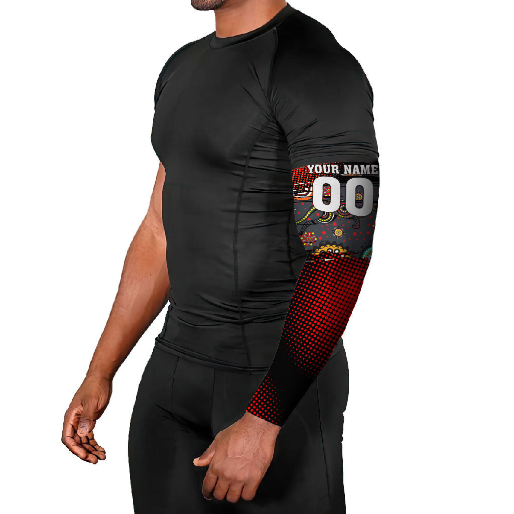 Personalised Panthers 60th Anniversary Arm Sleeves Aboriginal Indigenous Dot Art - Halftone Pattern 1967-2026