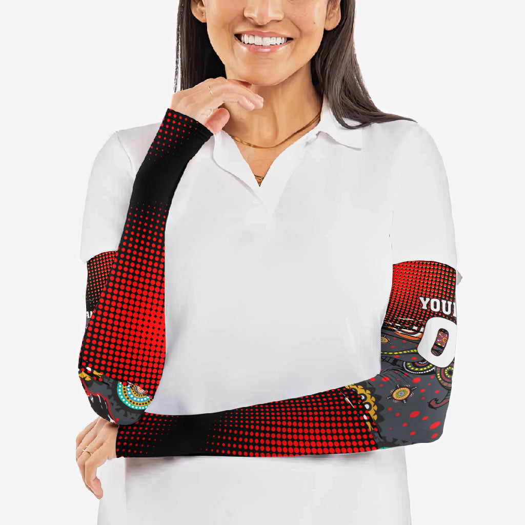 Personalised Panthers 60th Anniversary Arm Sleeves Aboriginal Indigenous Dot Art - Halftone Pattern 1967-2026