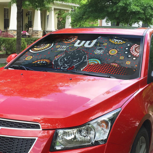 Personalised Panthers 60th Anniversary Auto Sun Shade Aboriginal Indigenous Dot Art - Halftone Pattern 1967-2026