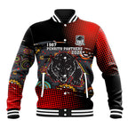 Personalised Panthers 60th Anniversary Baseball Jacket Aboriginal Indigenous Dot Art - Halftone Pattern 1967-2026