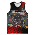 Personalised Panthers 60th Anniversary Basketball Jersey Aboriginal Indigenous Dot Art - Halftone Pattern 1967-2026