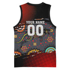 Personalised Panthers 60th Anniversary Basketball Jersey Aboriginal Indigenous Dot Art - Halftone Pattern 1967-2026
