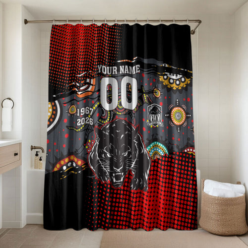 Personalised Panthers 60th Anniversary Bathroom Set Aboriginal Indigenous Dot Art - Halftone Pattern 1967-2026