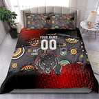Personalised Panthers 60th Anniversary Bedding Set Aboriginal Indigenous Dot Art - Halftone Pattern 1967-2026