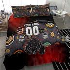 Personalised Panthers 60th Anniversary Bedding Set Aboriginal Indigenous Dot Art - Halftone Pattern 1967-2026