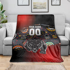 Personalised Panthers 60th Anniversary Blanket Aboriginal Indigenous Dot Art - Halftone Pattern 1967-2026