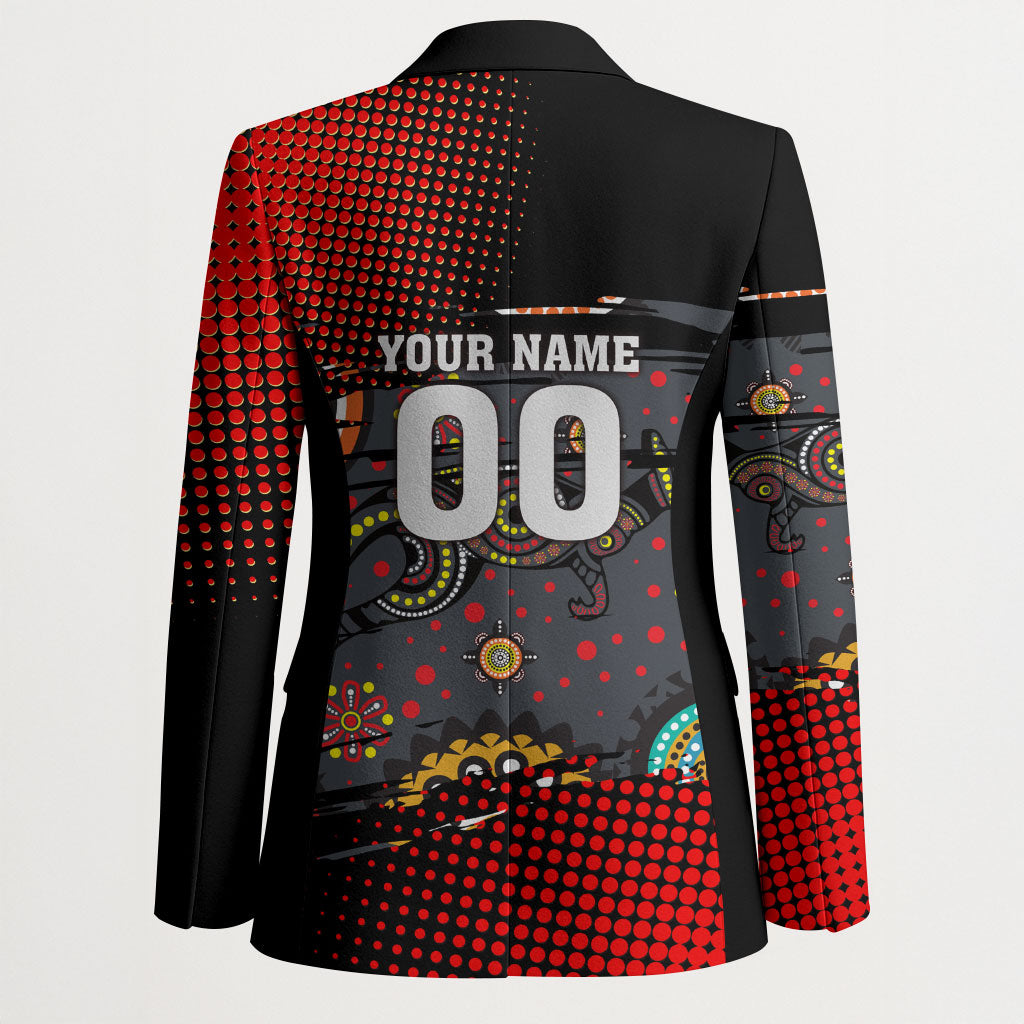 Personalised Panthers 60th Anniversary Blazer Aboriginal Indigenous Dot Art - Halftone Pattern 1967-2026