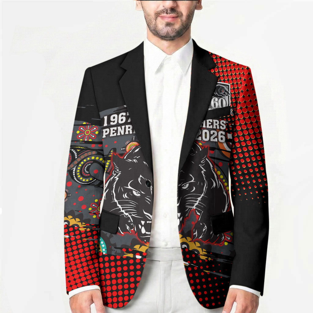 Personalised Panthers 60th Anniversary Blazer Aboriginal Indigenous Dot Art - Halftone Pattern 1967-2026