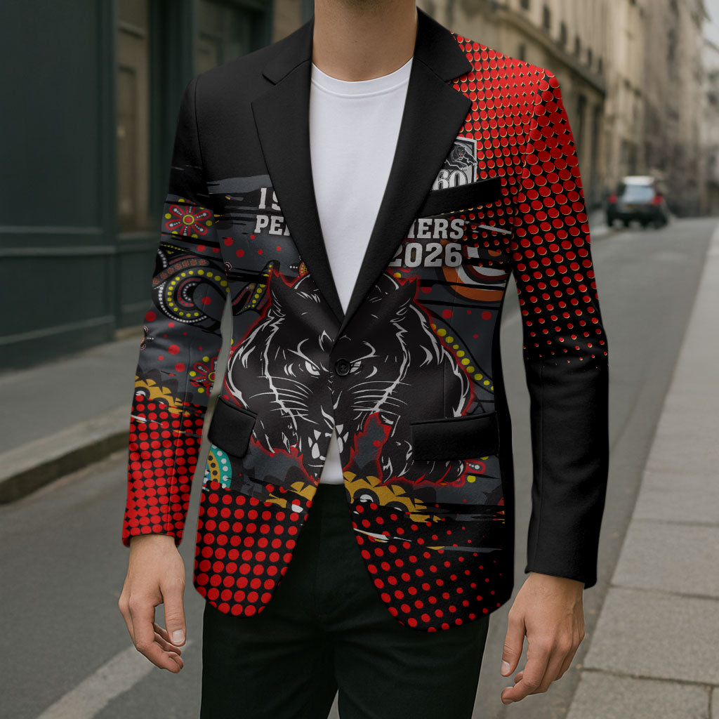 Personalised Panthers 60th Anniversary Blazer Aboriginal Indigenous Dot Art - Halftone Pattern 1967-2026