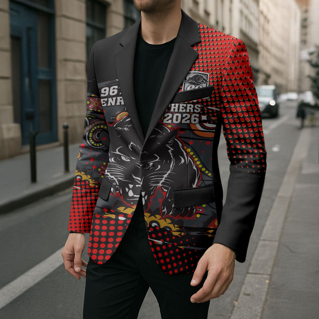 Personalised Panthers 60th Anniversary Blazer Aboriginal Indigenous Dot Art - Halftone Pattern 1967-2026