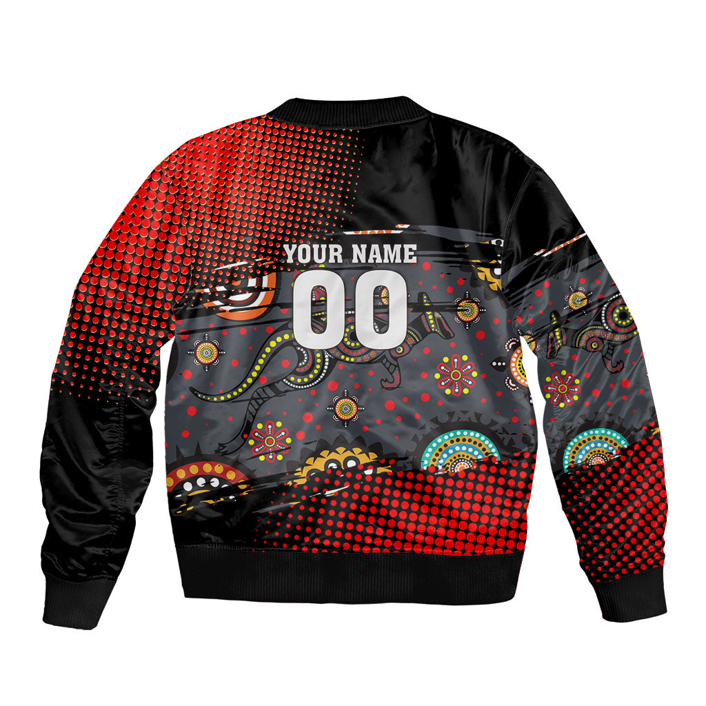 Personalised Panthers 60th Anniversary Bomber Jacket Aboriginal Indigenous Dot Art - Halftone Pattern 1967-2026