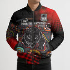 Personalised Panthers 60th Anniversary Bomber Puffer Jacket Aboriginal Indigenous Dot Art - Halftone Pattern 1967-2026