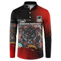 Personalised Panthers 60th Anniversary Button Sweatshirt Aboriginal Indigenous Dot Art - Halftone Pattern 1967-2026