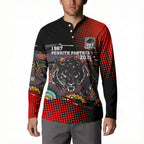 Personalised Panthers 60th Anniversary Button Sweatshirt Aboriginal Indigenous Dot Art - Halftone Pattern 1967-2026