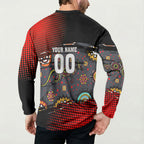 Personalised Panthers 60th Anniversary Button Sweatshirt Aboriginal Indigenous Dot Art - Halftone Pattern 1967-2026