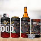 Personalised Panthers 60th Anniversary 4 in 1 Can Cooler Tumbler Aboriginal Indigenous Dot Art - Halftone Pattern 1967-2026