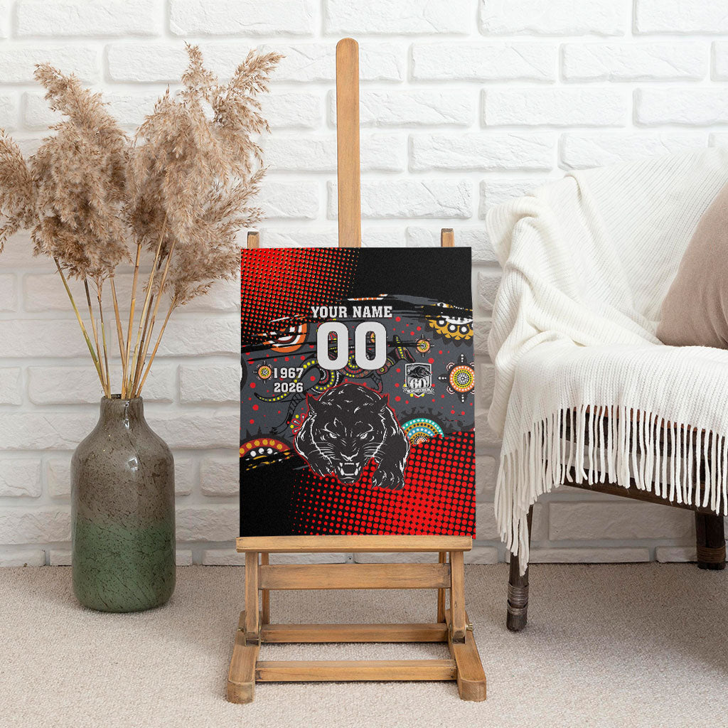 Personalised Panthers 60th Anniversary Canvas Wall Art Aboriginal Indigenous Dot Art - Halftone Pattern 1967-2026