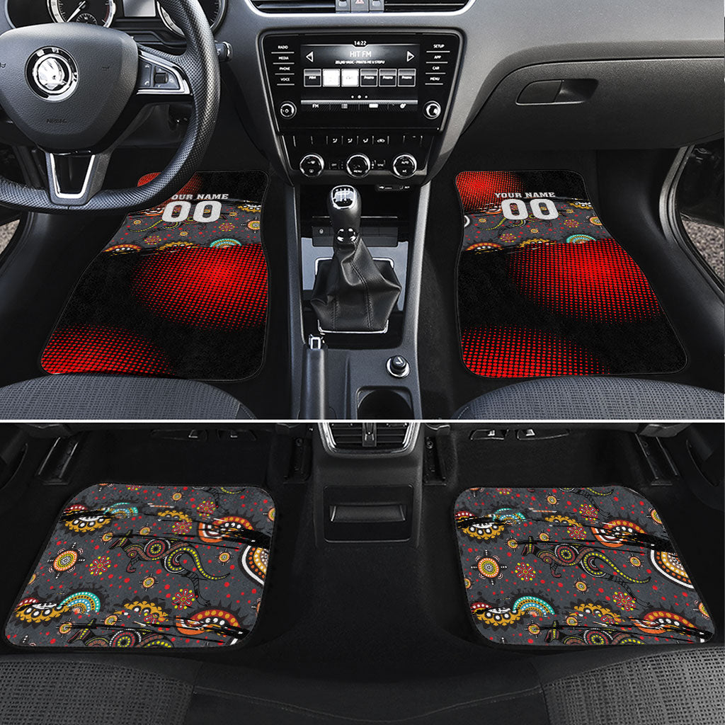 Personalised Panthers 60th Anniversary Car Mats Aboriginal Indigenous Dot Art - Halftone Pattern 1967-2026