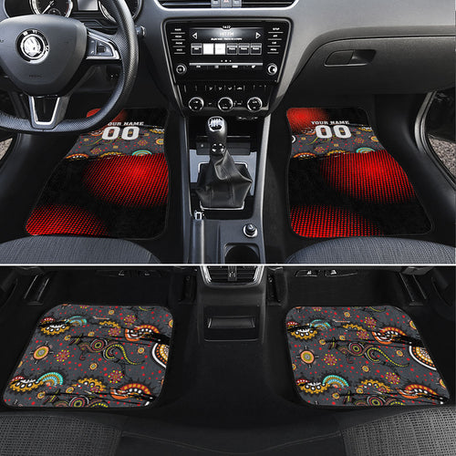 Personalised Panthers 60th Anniversary Car Mats Aboriginal Indigenous Dot Art - Halftone Pattern 1967-2026