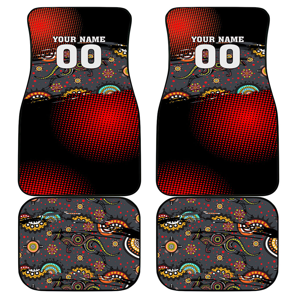 Personalised Panthers 60th Anniversary Car Mats Aboriginal Indigenous Dot Art - Halftone Pattern 1967-2026