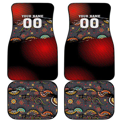 Personalised Panthers 60th Anniversary Car Mats Aboriginal Indigenous Dot Art - Halftone Pattern 1967-2026