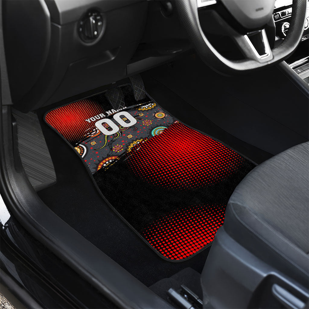 Personalised Panthers 60th Anniversary Car Mats Aboriginal Indigenous Dot Art - Halftone Pattern 1967-2026
