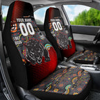 Personalised Panthers 60th Anniversary Car Seat Cover Aboriginal Indigenous Dot Art - Halftone Pattern 1967-2026