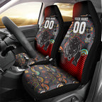 Personalised Panthers 60th Anniversary Car Seat Cover Aboriginal Indigenous Dot Art - Halftone Pattern 1967-2026