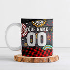 Personalised Panthers 60th Anniversary Ceramic Mug Aboriginal Indigenous Dot Art - Halftone Pattern 1967-2026