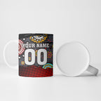 Personalised Panthers 60th Anniversary Ceramic Mug Aboriginal Indigenous Dot Art - Halftone Pattern 1967-2026