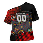 Personalised Panthers 60th Anniversary Cross Shoulder Shirt Aboriginal Indigenous Dot Art - Halftone Pattern 1967-2026