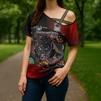 Personalised Panthers 60th Anniversary Cross Shoulder Shirt Aboriginal Indigenous Dot Art - Halftone Pattern 1967-2026