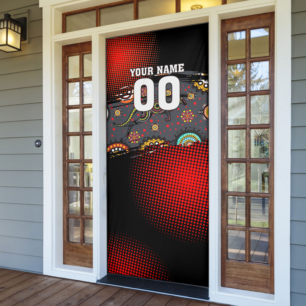 Personalised Panthers 60th Anniversary Door Cover Aboriginal Indigenous Dot Art - Halftone Pattern 1967-2026