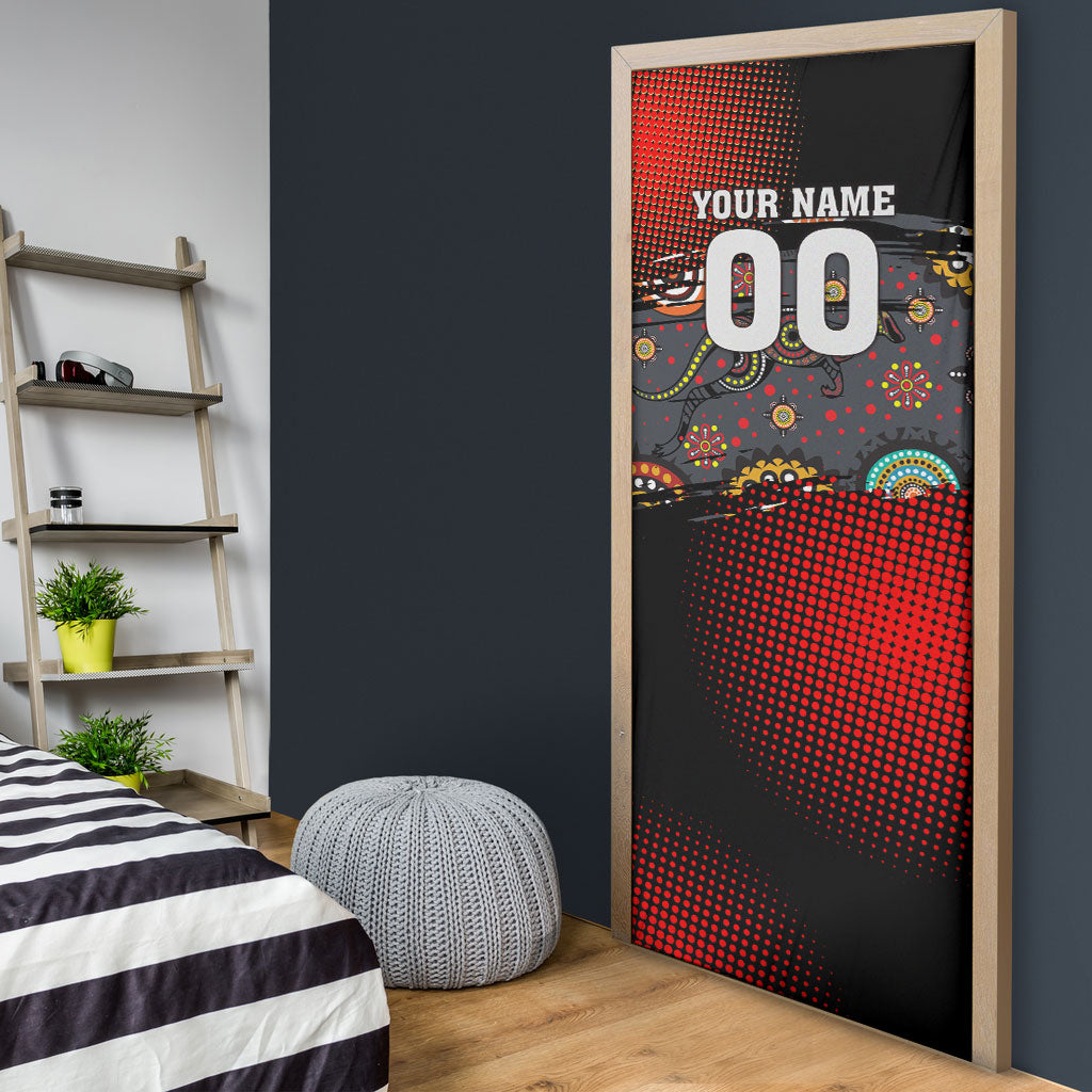 Personalised Panthers 60th Anniversary Door Cover Aboriginal Indigenous Dot Art - Halftone Pattern 1967-2026