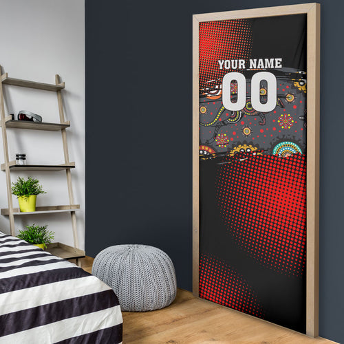 Personalised Panthers 60th Anniversary Door Cover Aboriginal Indigenous Dot Art - Halftone Pattern 1967-2026
