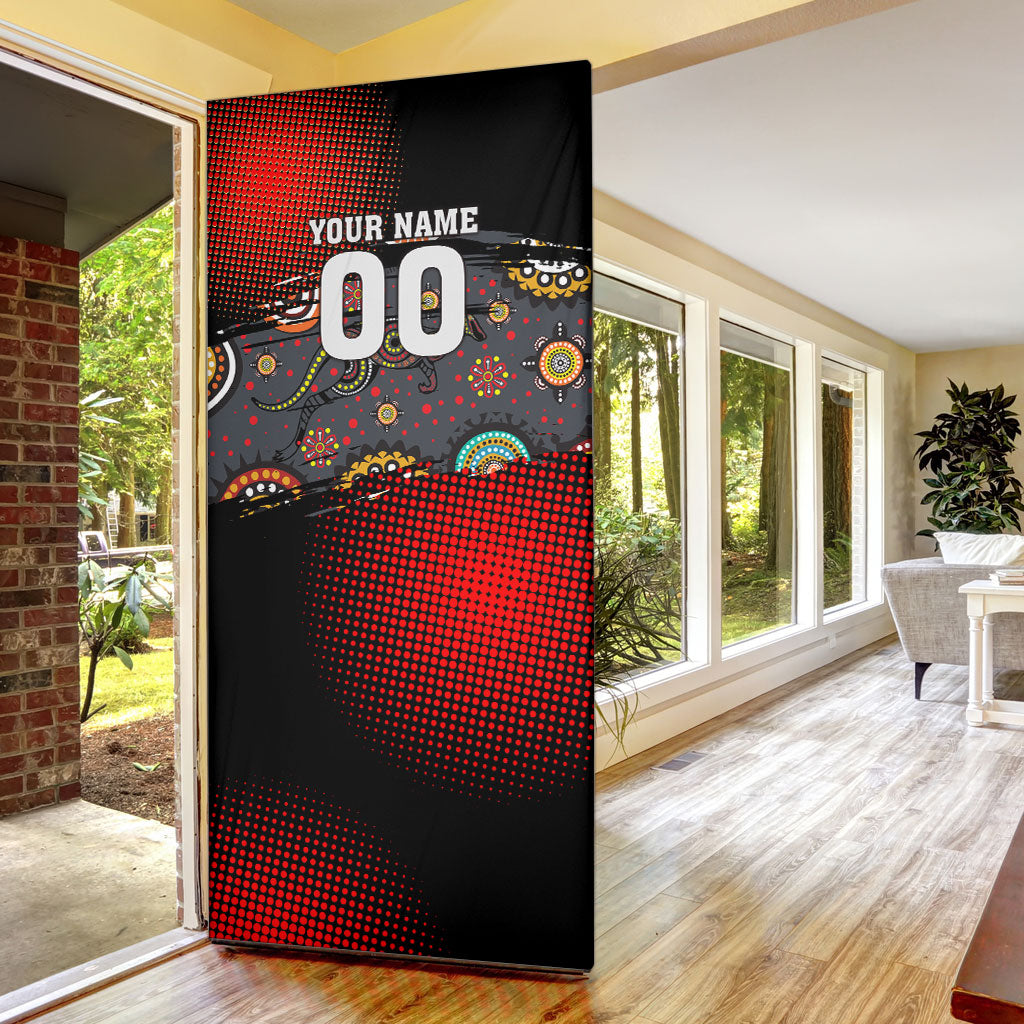 Personalised Panthers 60th Anniversary Door Cover Aboriginal Indigenous Dot Art - Halftone Pattern 1967-2026