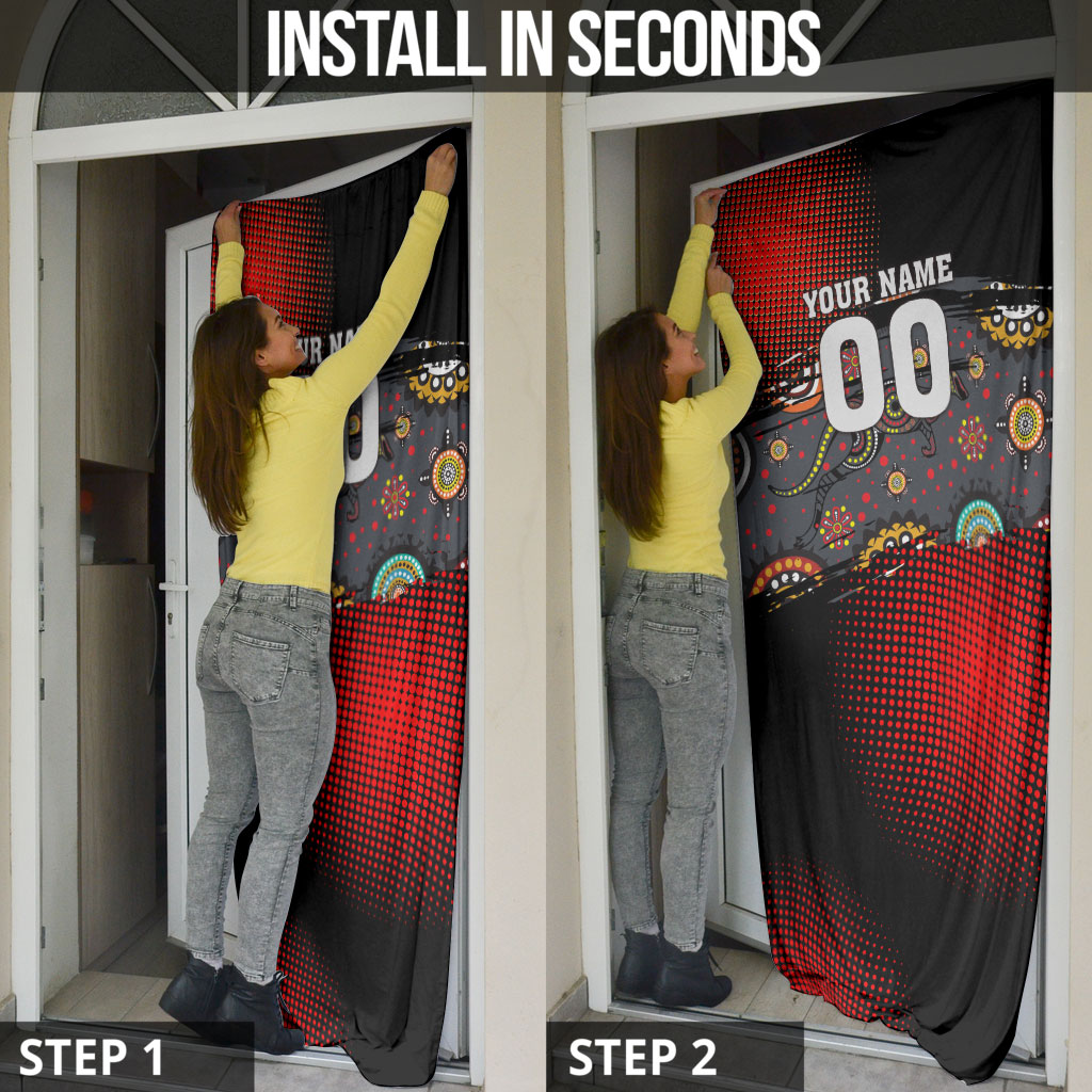 Personalised Panthers 60th Anniversary Door Cover Aboriginal Indigenous Dot Art - Halftone Pattern 1967-2026