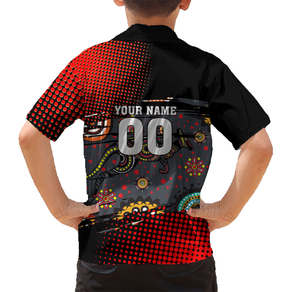 Personalised Panthers 60th Anniversary Family Matching Off Shoulder Maxi Dress and Hawaiian Shirt Aboriginal Indigenous Dot Art - Halftone Pattern 1967-2026