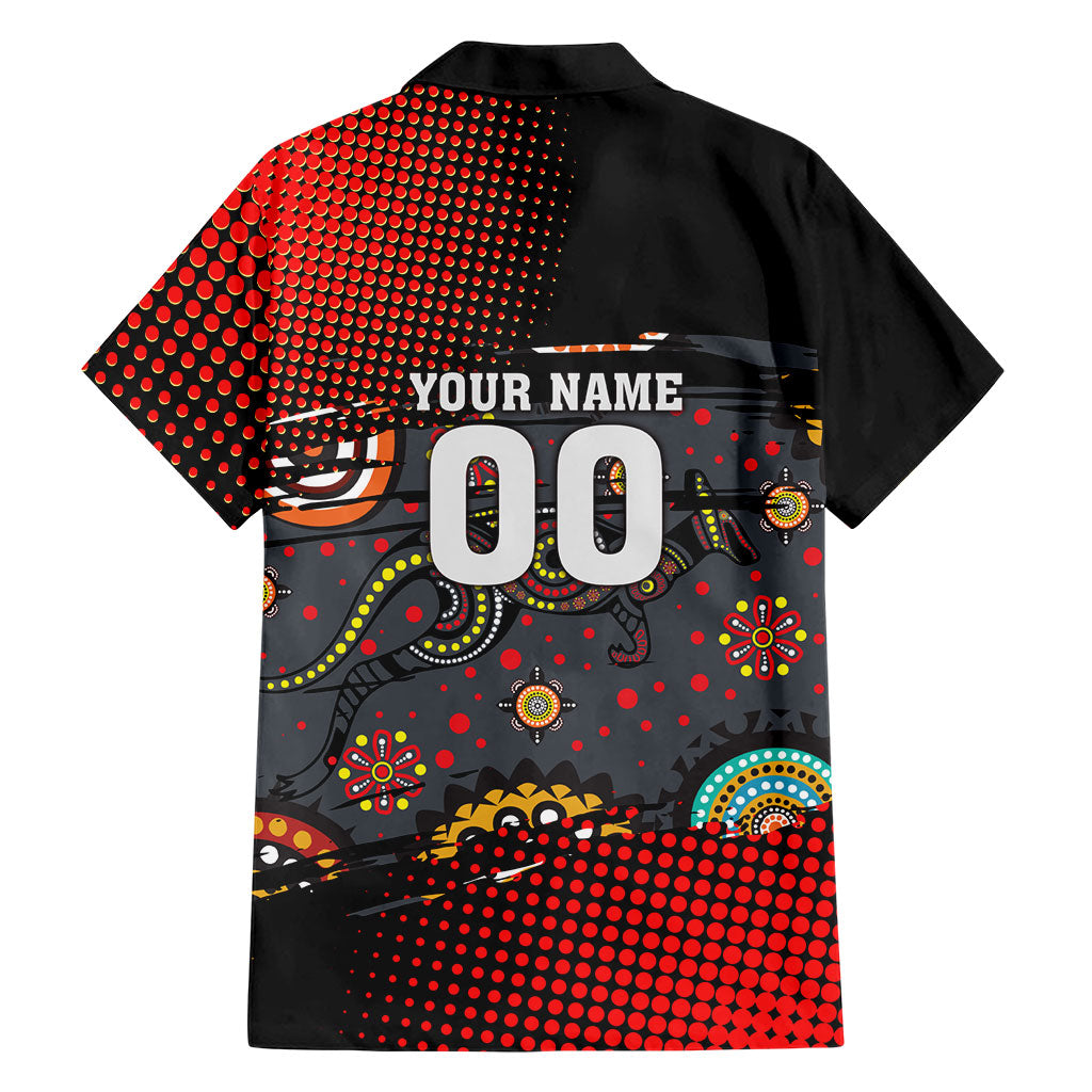 Personalised Panthers 60th Anniversary Family Matching Short Sleeve Bodycon Dress and Hawaiian Shirt Aboriginal Indigenous Dot Art - Halftone Pattern 1967-2026