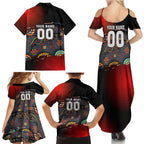Personalised Panthers 60th Anniversary Family Matching Summer Maxi Dress and Hawaiian Shirt Aboriginal Indigenous Dot Art - Halftone Pattern 1967-2026