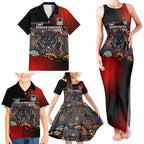 Personalised Panthers 60th Anniversary Family Matching Tank Maxi Dress and Hawaiian Shirt Aboriginal Indigenous Dot Art - Halftone Pattern 1967-2026
