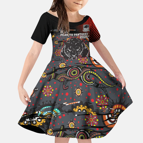 Personalised Panthers 60th Anniversary Family Matching Tank Maxi Dress and Hawaiian Shirt Aboriginal Indigenous Dot Art - Halftone Pattern 1967-2026