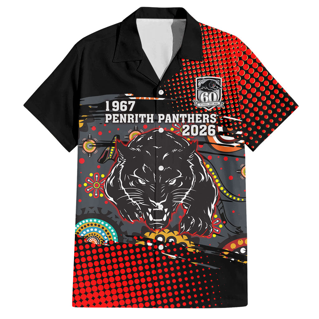 Personalised Panthers 60th Anniversary Hawaiian Shirt Aboriginal Indigenous Dot Art - Halftone Pattern 1967-2026