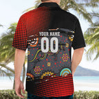 Personalised Panthers 60th Anniversary Hawaiian Shirt Aboriginal Indigenous Dot Art - Halftone Pattern 1967-2026