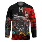 Personalised Panthers 60th Anniversary Hockey Jersey Aboriginal Indigenous Dot Art - Halftone Pattern 1967-2026