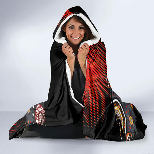 Personalised Panthers 60th Anniversary Hooded Blanket Aboriginal Indigenous Dot Art - Halftone Pattern 1967-2026