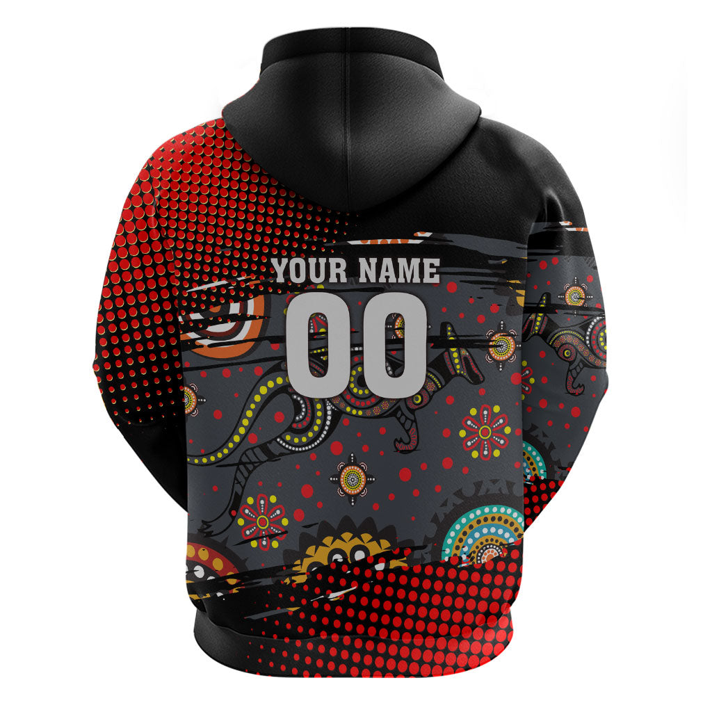 Personalised Panthers 60th Anniversary Hoodie Aboriginal Indigenous Dot Art - Halftone Pattern 1967-2026